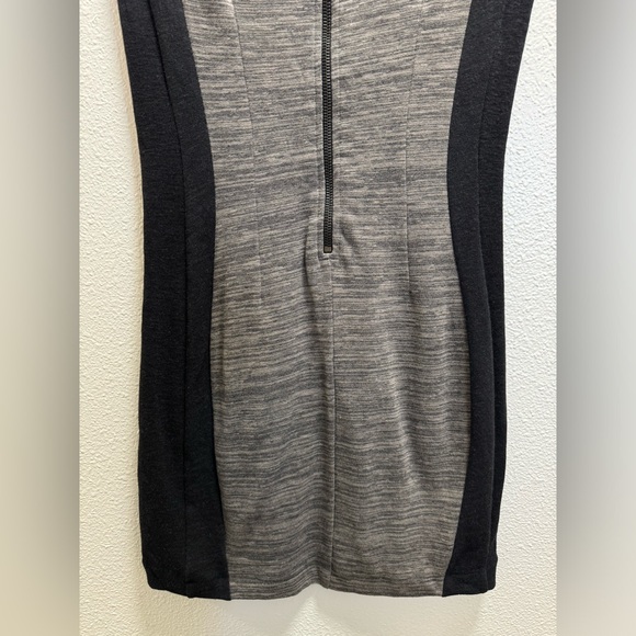 Rag & Bone Knit Sheath Dress Scoop Neck Back Zipper Mini Moto Black Grey XS - Picture 7 of 9